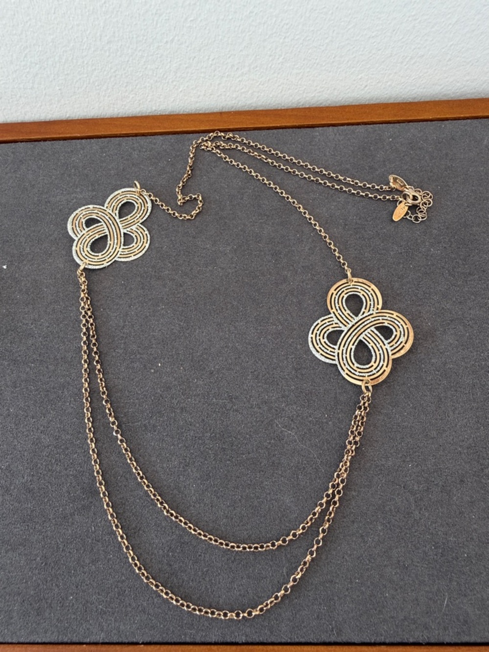 Stroili 925 Sterling Silver Multi-Chain Statement Long Necklace